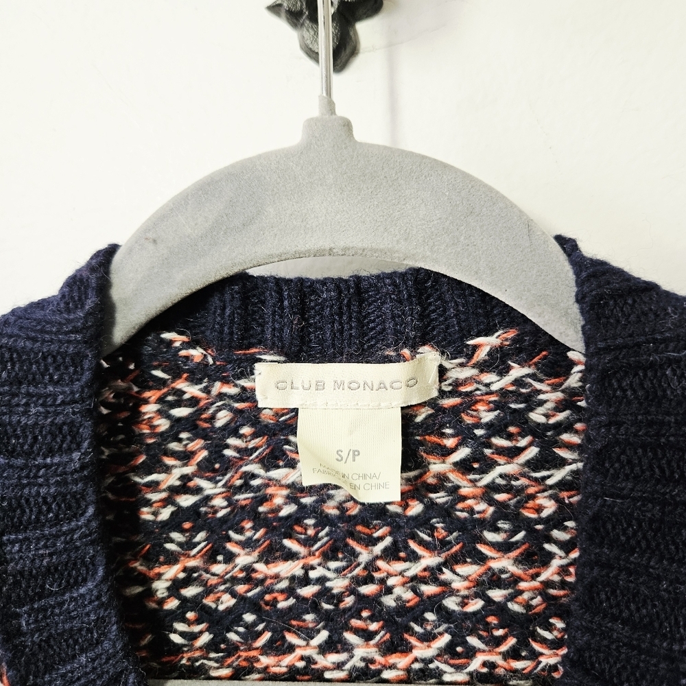 Club Monaco Multi Knit Cardigan Size S Cashmere Lambswool Blend Sweater - Picture 4 of 4